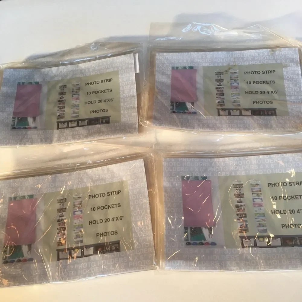 PHOTO STRIP Pockets w Adhesive Back 4” x 6”!